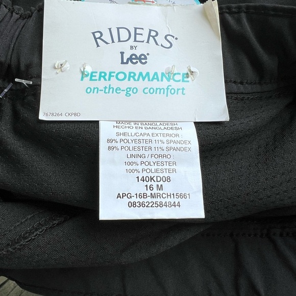 Lee Black Athletic Skorts Performance Wear 16M - Picture 3 of 8